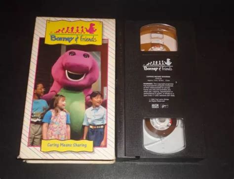 BARNEY & FRIENDS : Caring Means Sharing (VHS, 1992) dinosaure violet enfants rare EUR 10,49 ...