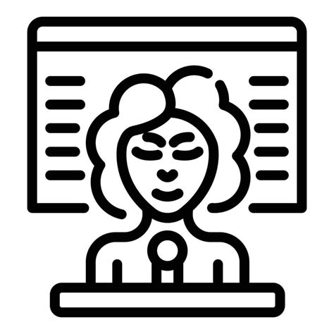 Tv reporter icon, outline style 15662422 Vector Art at Vecteezy