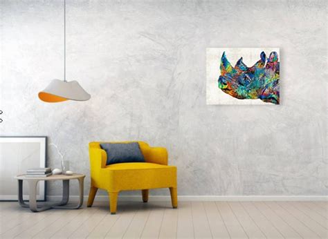 Colorful Rhino Rhinoceros Animal Art PRINT From Painting - Etsy