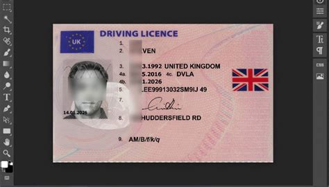 UK Driving License Template In PSD Format V2 - Fakedocshop