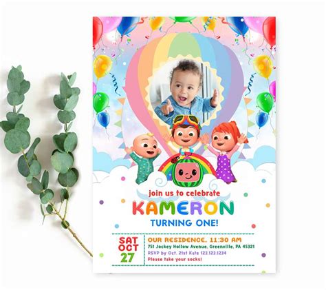 Cocomelon Birthday Invitations - edit Online now with a FREE demo