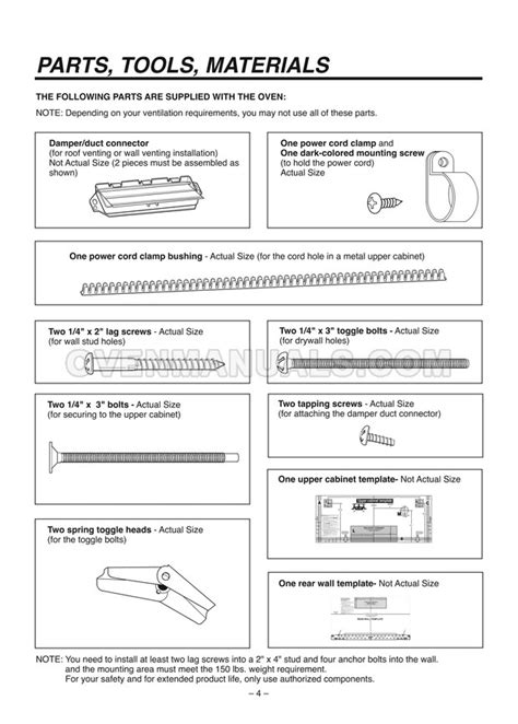 LG LMVH1711ST Microwave Oven Installation Instructions