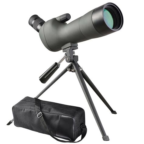 Zoom Angled Spotting Scope Monocular Telescope Tripod Soft Case Green ...