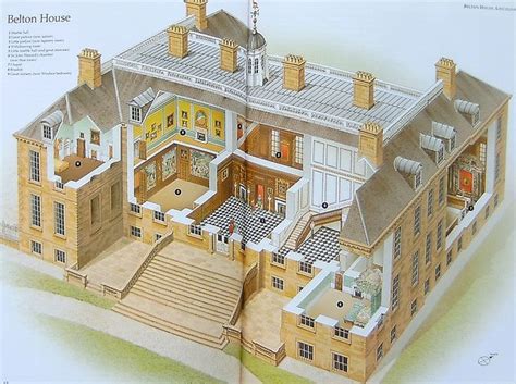 Discover the Intricate Cutaway Diagram of Belton House in 17th Century England