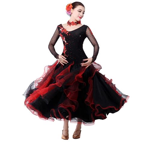 Adult Ballroom Dance Dress Vestiti Standard Ballroom Dress Women's Plus Size Ballroom Dress ...