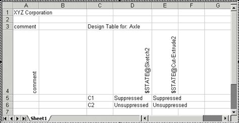 Formatting a Design Table - 2011 - SOLIDWORKS Help