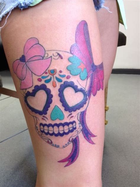 17 Best images about girly skull tattoos on Pinterest | The skulls, Thigh tat and Swag tattoo