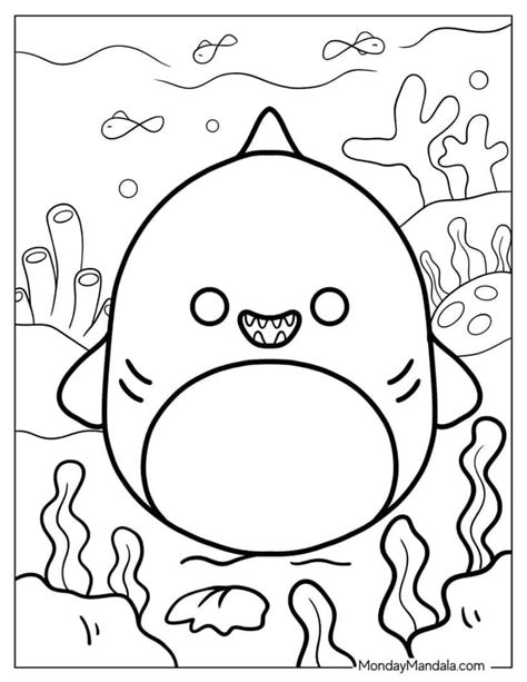 50 Squishmallow Coloring Pages (Free PDF Printables) | Coloring pages, Shark coloring pages ...