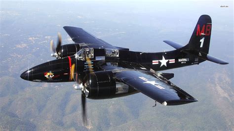 Download Airplane Military Grumman F7F Tigercat HD Wallpaper