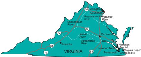 Simple Map Of Virginia