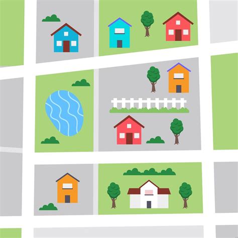 Neighborhood Map Illustration in Illustrator, SVG, JPG, EPS, PNG ...