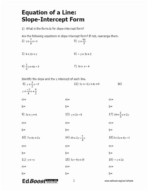 50 Point Slope Form Practice Worksheet