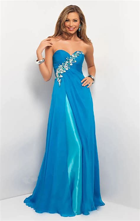 Elegant Blue/Cyan/Pink/Any color Sweetheart With Appliques Lace Up Long evening dress formal ...