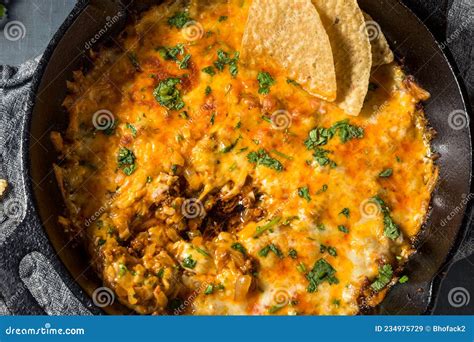 Homemade Mexican Chorizo Queso Oaxaca Dip Stock Image - Image of party ...