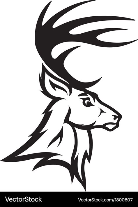 Deer head profile Royalty Free Vector Image - VectorStock