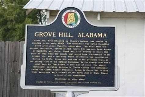 Grove Hill, Alabama Historical Marker