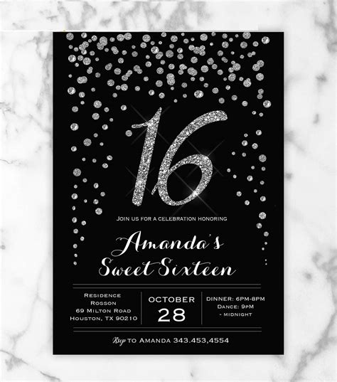 Sweet 16 Invitations Templates Free