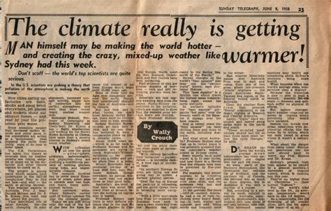 Article on Climate Change. This article from a June 8 1958 Telegraph ...