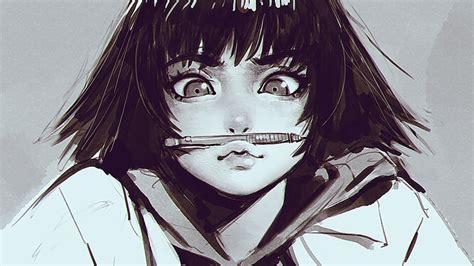 Free download | HD wallpaper: Ilya Kuvshinov anime wallpaper, drawing, gray, monochrome ...