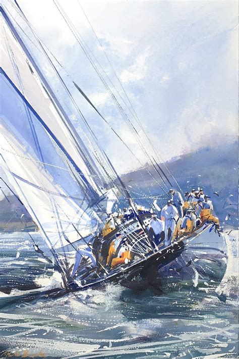 Racing Yacht in the Solent, watercolour | Sailboat painting, Sailing ...