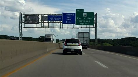 Interstate 80 - Illinois (Exits 1 to 4) eastbound - YouTube