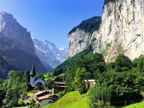 Download Swiss Alps Staubbach Falls Wallpaper | Wallpapers.com