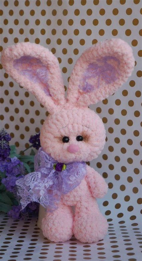 Plush Bunny Toy Crochet Bunny Doll Rabbit Toy Stuffed Bunny Girlfriend ...