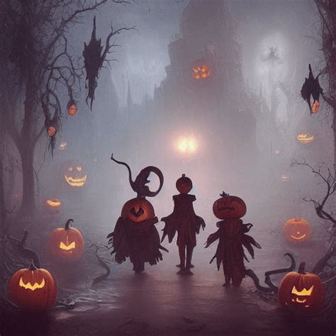 Halloween Scene Digital Painting · Creative Fabrica