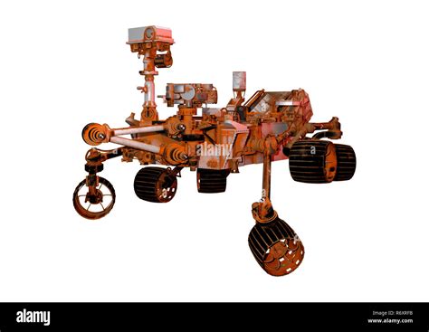3D Rendering Mars Rover on White Stock Photo - Alamy