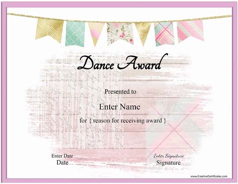 Free Dance Certificate Template - Customizable and Printable