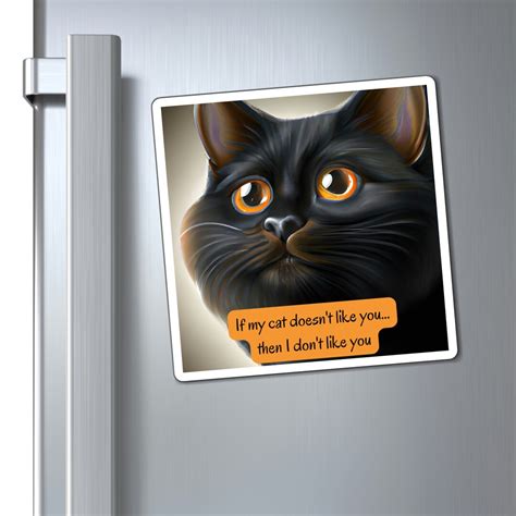 Cat Magnet-black Cat Magnet-funny Cat Magnet-halloween - Etsy