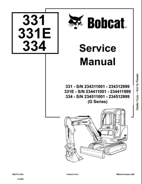 Bobcat 331 Parts List