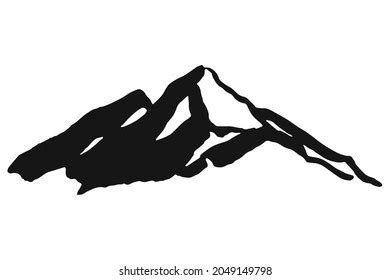 Black Mountain Sketch Isolated On White Stock Vector (Royalty Free) 2049149798 | Shutterstock