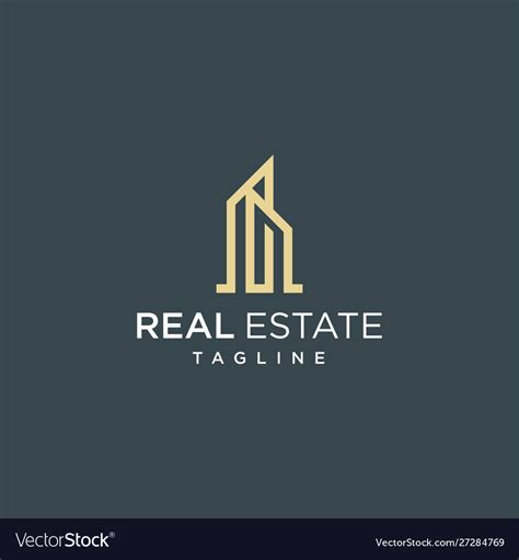 Real estate logo design inspiration Royalty Free Vector