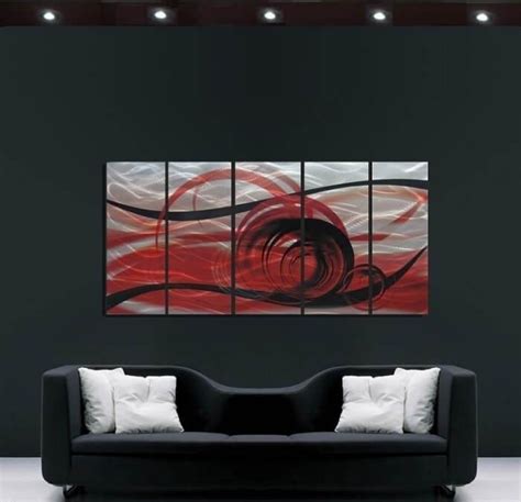 Red Metal Wall Art ~ Red Metallic Art Design ~ Abstract Red Metal Wall Art