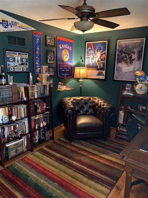 My office/sports memorabilia room/library/nerd cave. I dont have enough ...