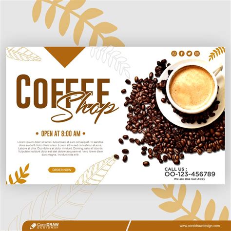 Download Coffee Shop Banner Template Free Vector Design | CorelDraw Design (Download Free CDR ...