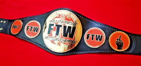 TAZ FTW World Wrestling Championship Title Belt Gold Plated - Wrestling