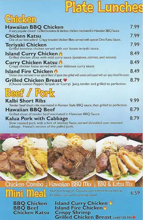 Ono Hawaiian BBQ Menu, Menu for Ono Hawaiian BBQ, Fremont, Fremont ...