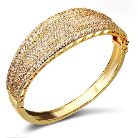 Ladies Bangles copper material Cubic zirconia luxury bracelet Bangle New design fashion Jewelry ...