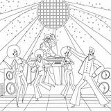 Dancing Disco Party Coloring Picture  Colorain Free Mobile Game sketch template