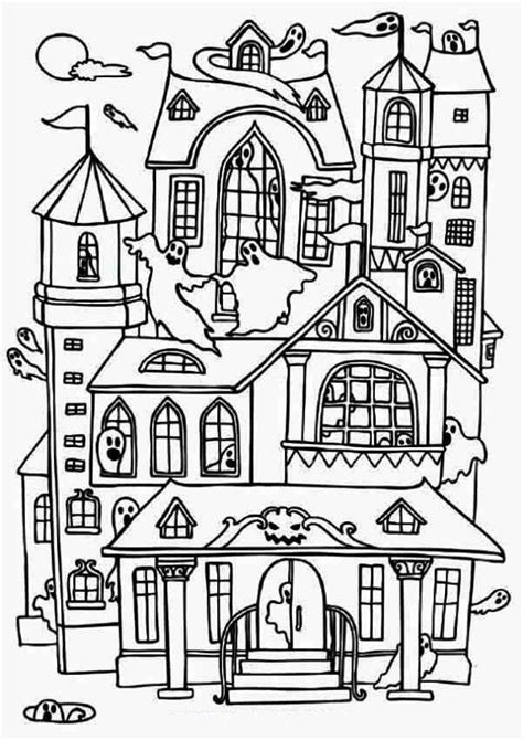 Printable Haunted House Coloring Pages PDF - Coloringfolder.com | House colouring pages, Castle ...