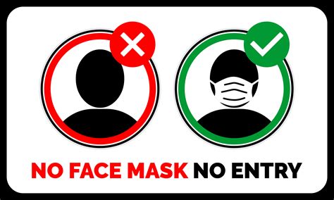 No Face Mask, No Entry Warning 1384709 Vector Art at Vecteezy