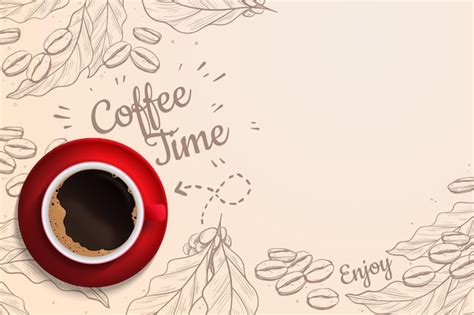 Free Vector | Realistic coffee time background with coffee cup