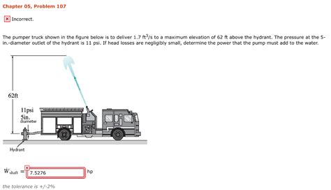 Solved The pumper truck shown in the figure below is to | Chegg.com