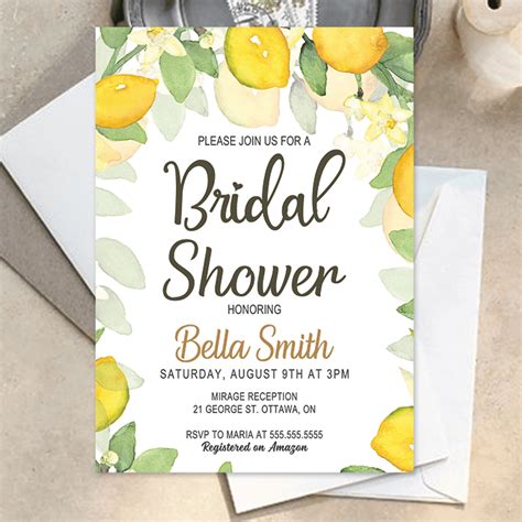 Lemon Bridal Shower Invitations – D140 - Bridal Printables