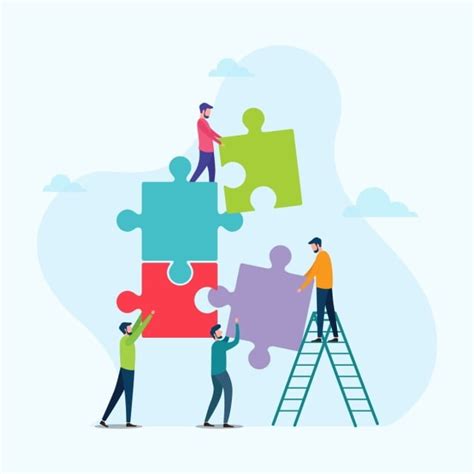 People Connecting Puzzle Vector Design Images, People Connecting Puzzle For Teamwork, Puzzle ...