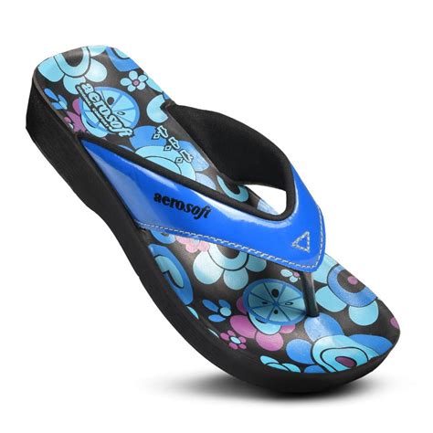 Aerosoft Women's Hibiscus Comfortable Arch Support Flip Flops - Walmart.com