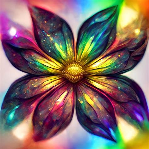 Premium AI Image | Shining rainbow color flower pattern