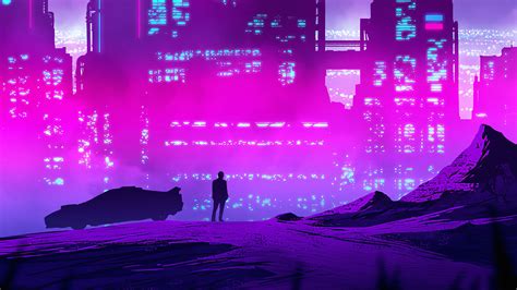 Synthwave Purple City Wallpaper,HD Artist Wallpapers,4k Wallpapers ...